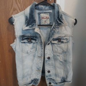 Distressed Jean Vest